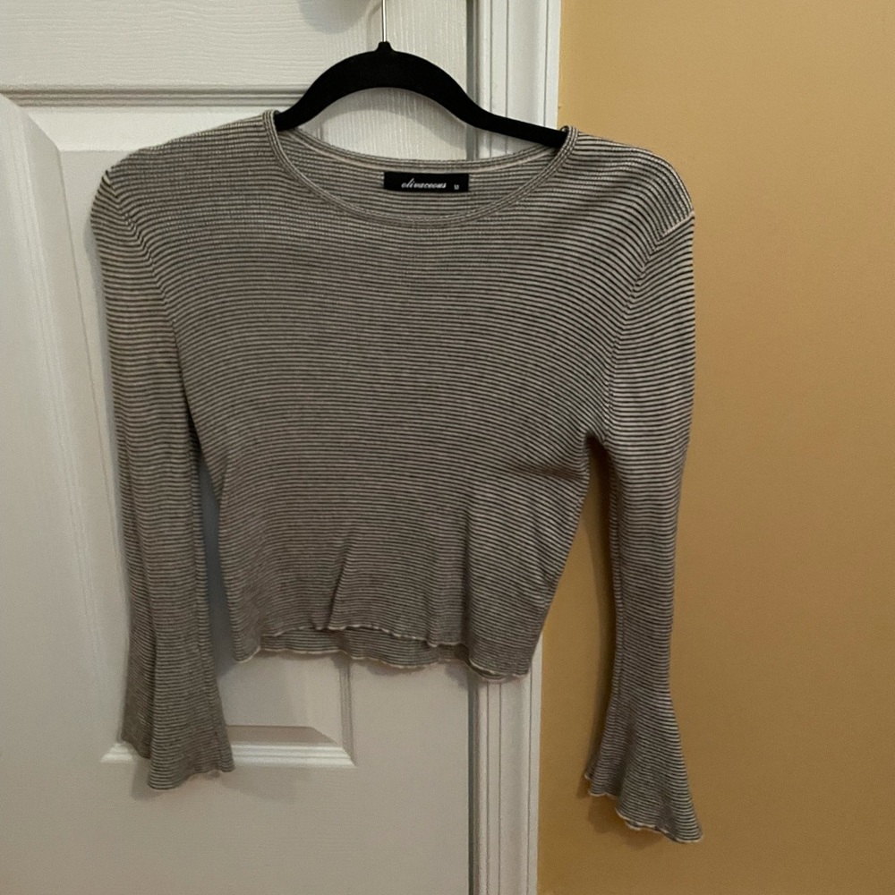 Striped Blouse with Peplum Sleeves